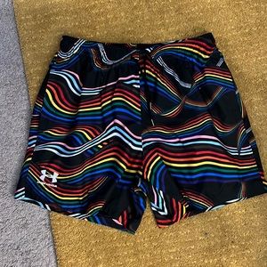 Men’s Rainbow Under Armor Athletic Shorts, size L